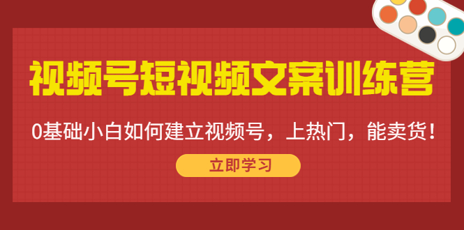 视频号短视频文案训练营：0基础小白如何建立视频号，上热门，能卖货！_七九老刘教程资源分享